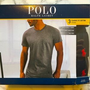 Polo Ralph Lauren Men’s size Large 3 Black Classic Fit Cotton Crews t-shirts NWT